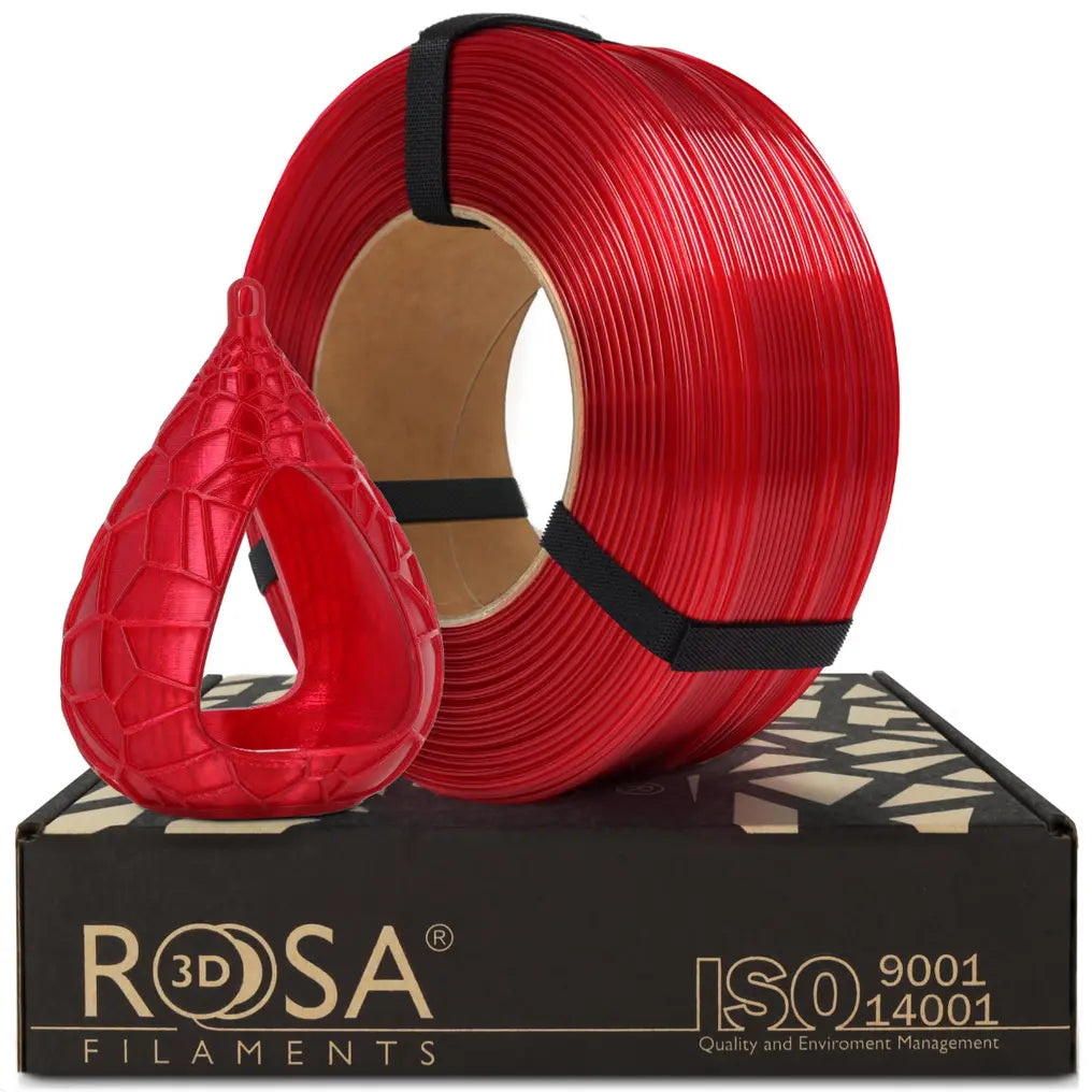 Filament PETG Roșu Transparent – Rosa3D 1kg